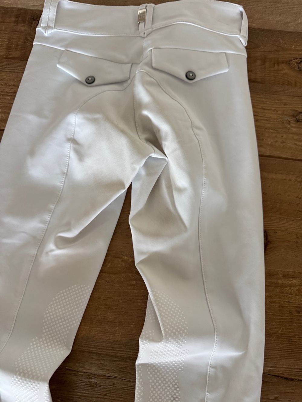 For Horses Poppy Size 12 White Equestrian Breeches with Silicone Knee Grip - Picture 5 of 5